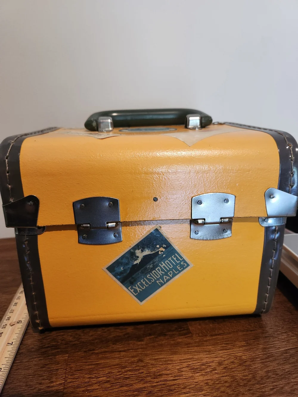 Vintage Yellow/Brown/Green Storage/ Decor